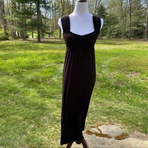 SURVIVAL DRESS MAXI BLACK SLEEVELESS COLUMN SHEATH SIZE S